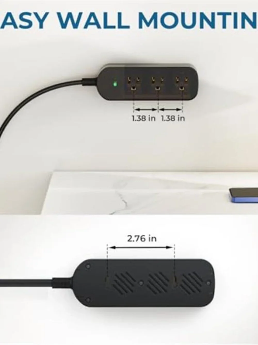 Outdoor Power Strip Weatherproof, Transparent IPX6 Waterproof Surge Protector
